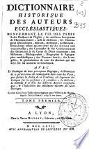 Dictionnaire historique des auteurs ecclésiastiques
