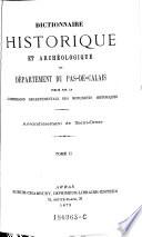 Dictionnaire historique et archéologique du département du Pas-de-Calais