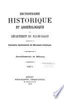 Dictionnaire historique et archéologique du département du Pas-de-Calais