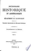 Dictionnaire historique et archéologique du département du Pas-de-Calais