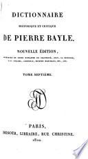Dictionnaire historique et critique de Pierre Bayle: Dictionnaire historique et critique