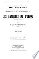 Dictionnaire historique et généalogique des familles du Poitou