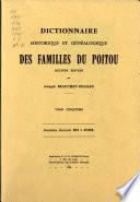 Dictionnaire historique et généalogique des familles du Poitou
