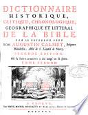 Dictionnaire historique etc. de la Bible