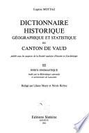 Dictionnaire historique, géographique et statistique du Canton de Vaud