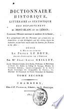 Dictionnaire historique, littéraire et statistique des départements du Mont-Blanc et du Léman