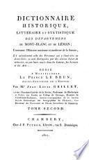 Dictionnaire historique littéraire et statistique des départments du Mont-Blanc et du Léman