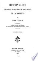 Dictionnaire historique, topographique et biographique de la Mayenne