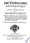 Dictionnaire mathématique, ou Idée générale des mathématiques...