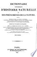 Dictionnaire pittoresque d'histoire naturelle et des phénomènes de la nature