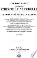 Dictionnaire pittoresque d'histoire naturelle et des phénomènes de la nature