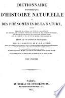 Dictionnaire pittorosque d'histoire naturelle et des phénomènes de la nature ...