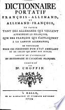Dictionnaire portatif françois-alemand et alemand-françois