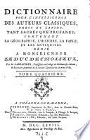 Dictionnaire pour l'intelligence des auteurs classiques, grecs et latins