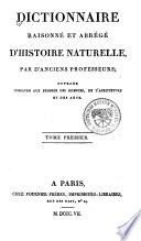 Dictionnaire raisonné et abrégé d'histoire naturelle