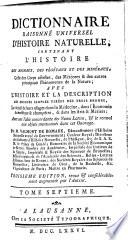 Dictionnaire raisonné universel d'histoire naturelle ...