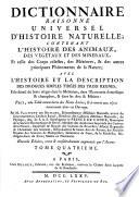 Dictionnaire Raisonné Universel D'Histoire Naturelle