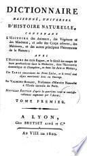 Dictionnaire raisonné, universel d'histoire naturelle