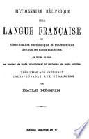 Dictionnaire réciproque de la languefrançaise
