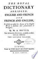 Dictionnaire royal françois-anglois et anglois-françois