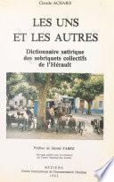Dictionnaire satirique des sobriquets collectifs de l'Hérault