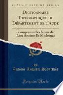 Dictionnaire Topographique du Département de l'Aude