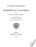 Dictionnaire topographique du département de la Haute-Marne