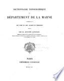 Dictionnaire topographique du département de la Marne