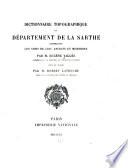 Dictionnaire topographique du département de la Sarthe