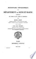Dictionnaire topographique du Département de Seine-et-Marne