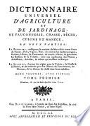 Dictionnaire universel d'Agriculture, et de Jardinage