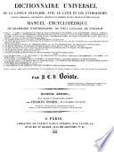 Dictionnaire universel, de la langue francaise, avec le latin et les étymologies, extrait comparatif, concordance, critique et supplément de tous les dictionnaires francais, manuel encyclopédique de grammaire, d'orthographe, de vieux langue, de néologie ...