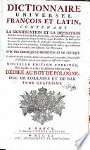 Dictionnaire universel françois et latin