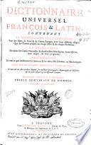 Dictionnaire universel françois & latin