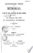 Dictionnaire Véron ou Mémorial de l'Art et des artistes de mon temps