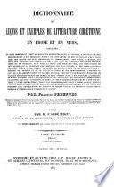 Dictionnarie de leçons et exemples de Littérature chrétienne, 1