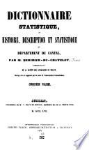 Dictionnnaire statistique, ou, Histoire, description et statistique du département du Cantal