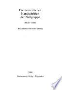 Die neuzeitlichen Handschriften der Nullgruppe