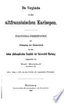 Die Vergleiche in den altfranzösischen Karlsepen