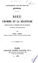 Dieu, l'homme et la béatitude