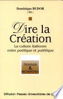 Dire la création