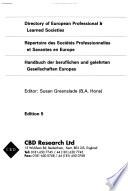 Directory of European Professional & Learned Societies