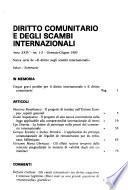 Diritto comunitario e degli scambi internazionali