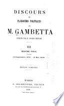 Discoures et plaidoyers politiques de M. Gambetta: 19 sept. 1872