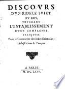 Discours d'un fidele sujet du Roy