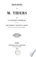 Discours de M. Thiers sur la politique intérieure