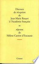 Discours de réception à l'Académie française