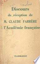 Discours de réception de Claude Farrère à l'Académie française