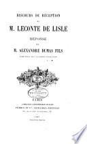 Discours de réception de M. Leconte de Lisle
