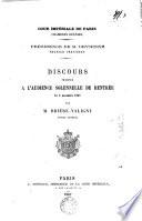Discours prononcé à l'audience solennelle de rentrée le 4 novembre 1867